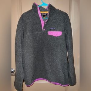 Grey and Pink Patagonia Synchilla